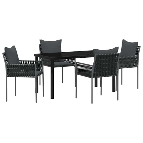 vidaXL Aia s&ouml;&ouml;gilaudade komplekt 5 tk Must ja Hall PE rattan