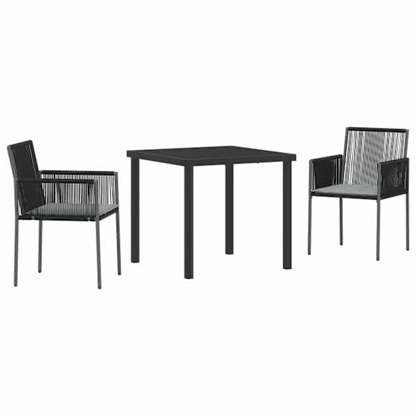 vidaXL Aia s&ouml;&ouml;gilaudade komplekt 3 tk Must PE rattan