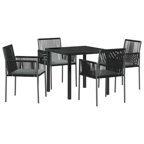 vidaXL Aia s&ouml;&ouml;gilaudade komplekt 5 tk Must PE rattan