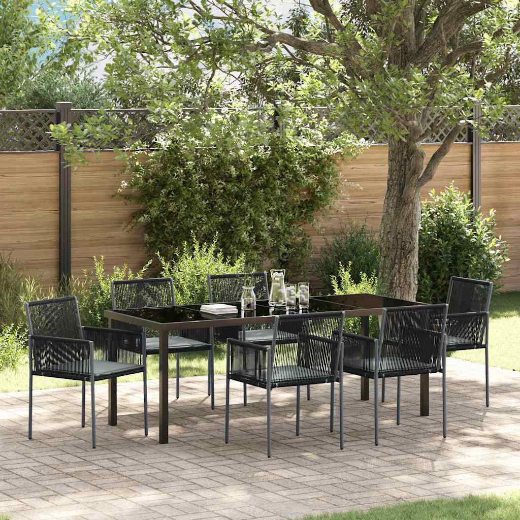 Sæt af 4 Sort Poly Rattan 54x60,5x83,5 cm Slidstærk Havestol