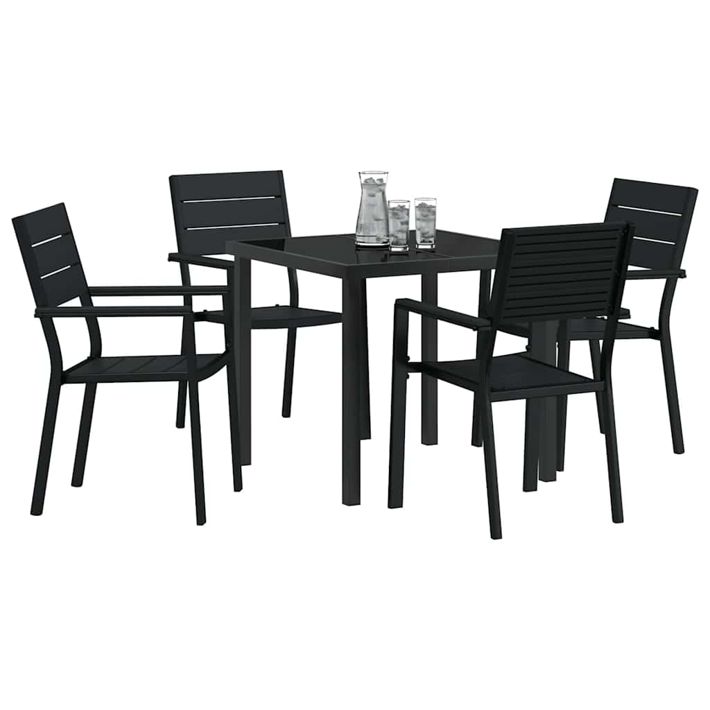 vidaXL 5-delige tuinset in zwart