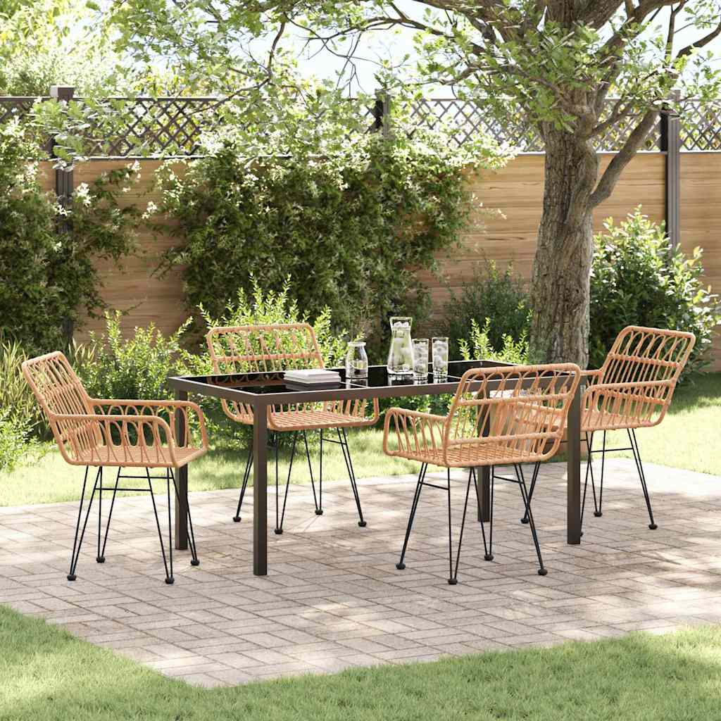 5-delt have dining set i brunt poly rattan