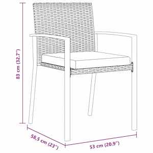 Zahradní jídelní souprava 3 pcs Šedá Práškově lakovaná ocel - obrázek 10