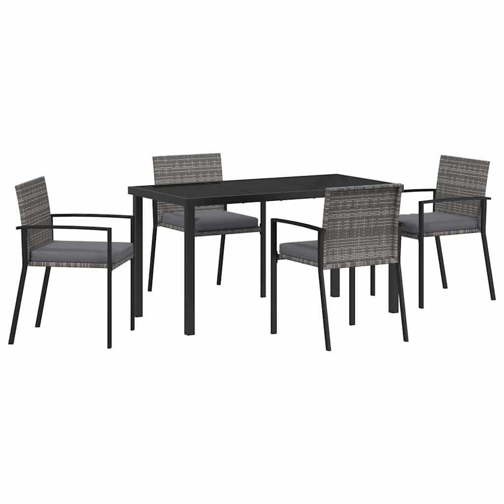 Piharuokailu setti 5 pcs Harmaa Polyrotangi