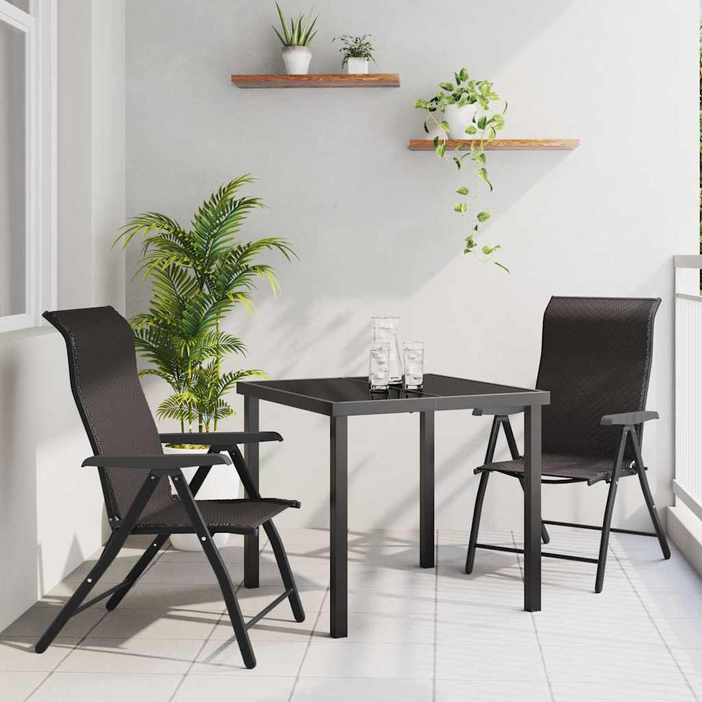 3-delt Have Spisesæt Sort Poly Rattan