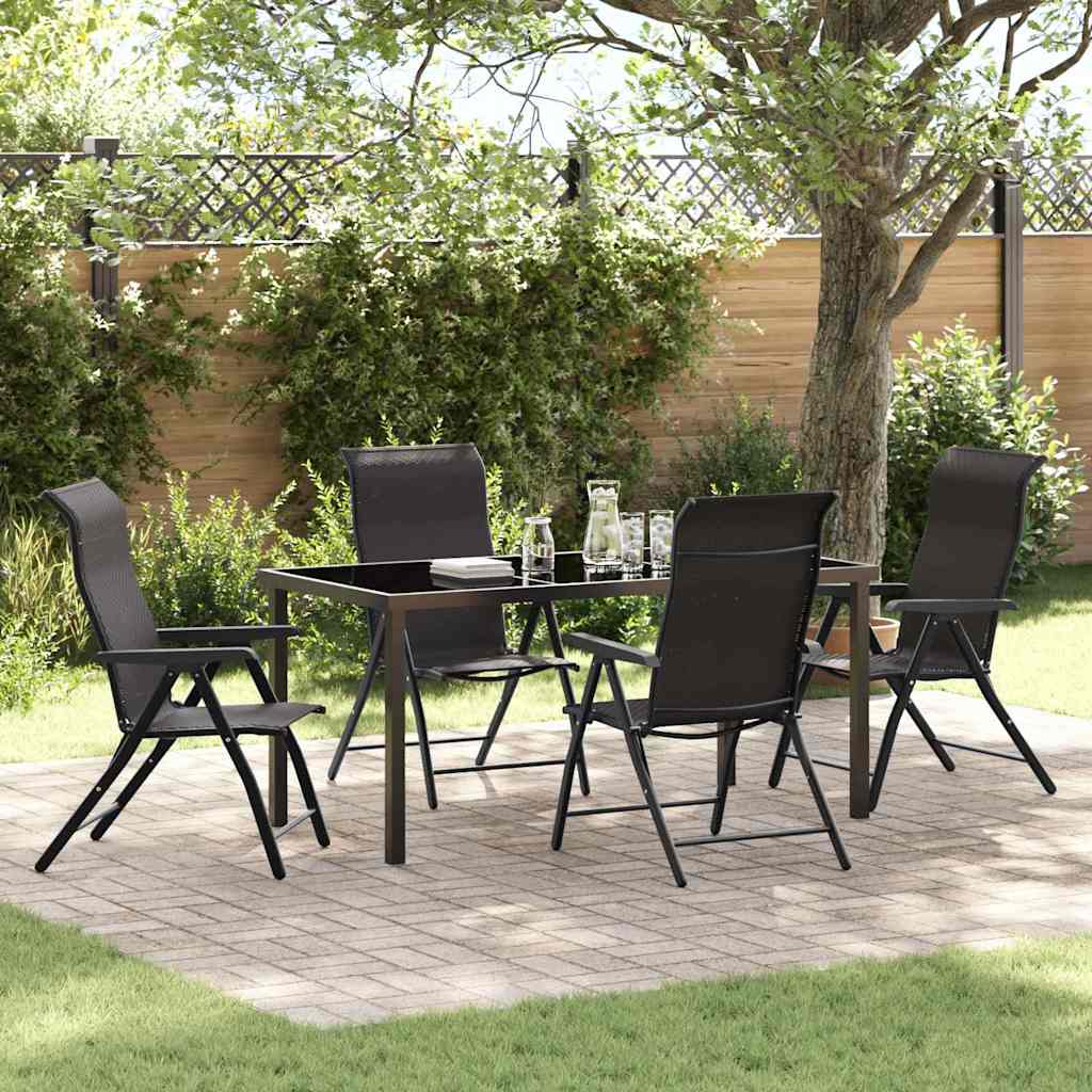 5-delt have spisestue sæt sort polyrattan