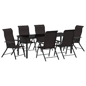 Zahradní jídelní souprava 7 pcs Černá káva - obrázek 2