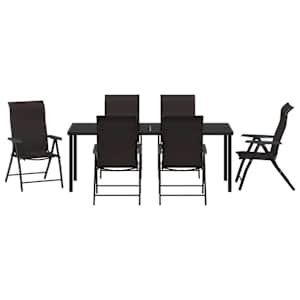 Zahradní jídelní souprava 7 pcs Černá káva - obrázek 7