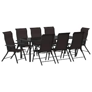 Zahradní jídelní souprava 9 pcs Černá káva - obrázek 2