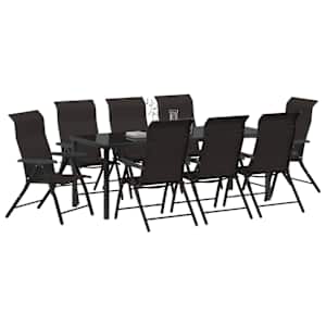 Zahradní jídelní souprava 9 pcs Černá káva - obrázek 3