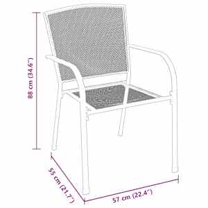 Zahradní jídelní souprava 5 pcs Antracit Práškově lakovaná ocel - obrázek 10