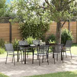 Komplet za jedilnico v vrtu 7 pcs Antracit