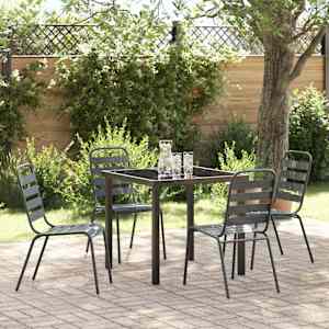 Komplet za jedilnico v vrtu 5 pcs Antracit