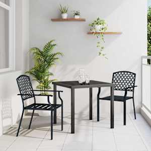 Komplet za jedilnico v vrtu 3 pcs Antracit