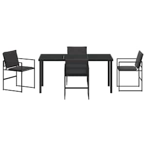 Zahradní jídelní souprava 5 pcs Černá 160 x 80 x 73 cm - obrázek 7