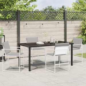 Zahradní jídelní souprava 5 pcs Bílá 160 x 80 x 73 cm - obrázek 4