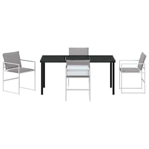 Zahradní jídelní souprava 5 pcs Bílá 160 x 80 x 73 cm - obrázek 7