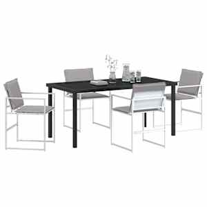 Zahradní jídelní souprava 5 pcs Bílá 160 x 80 x 73 cm - obrázek 3