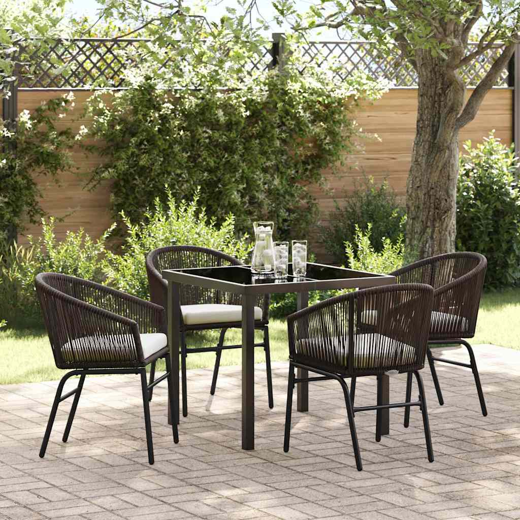 5-delt havemøbler Brun Poly Rattan