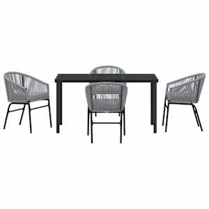 Zahradní jídelní souprava 5 pcs Antracit Práškově lakovaná ocel - obrázek 7