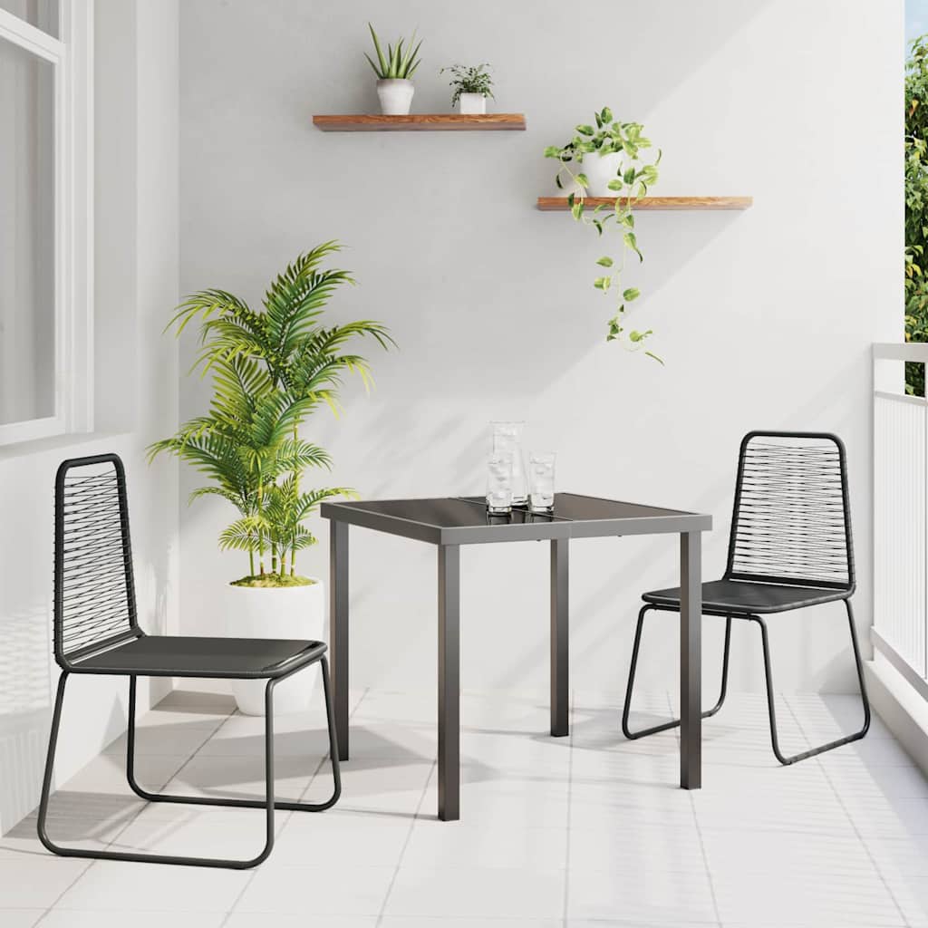 Mustat ulkotuulet 3 pcs Musta 80 x 80 x 73 cm