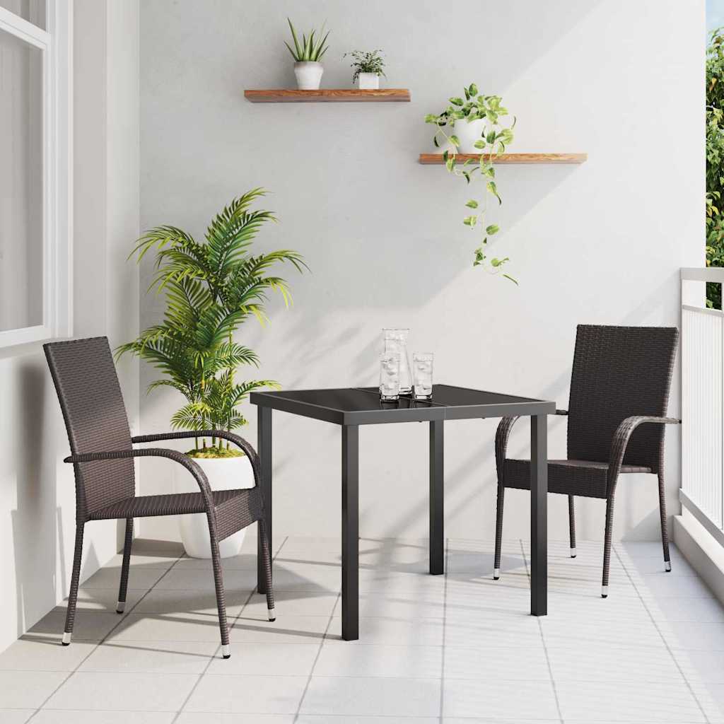 3-delers have spisebord sæt brun poly rattan