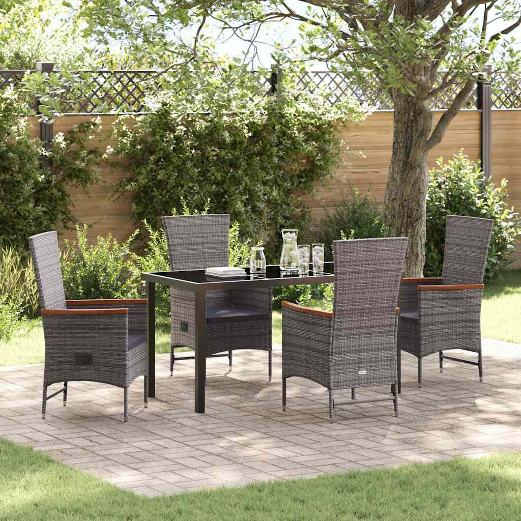 Vonkajšie stoličky 5 pcs Sivá Tmavo šedá 140 x 70 x 73 cm 3379438