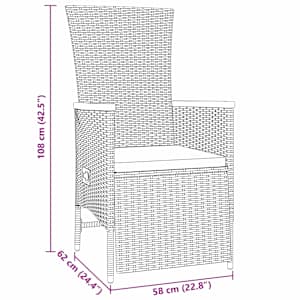 Zahradní jídelní souprava s polštářem 5 pcs Béžová polyratan - obrázek 10