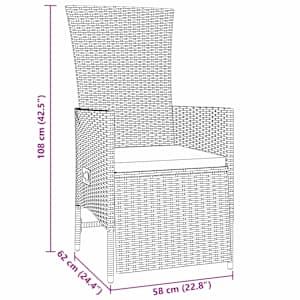 Zahradní jídelní souprava s polštářem 7 pcs Béžová polyratan - obrázek 10