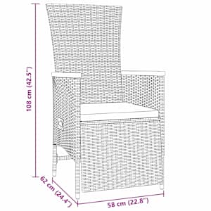 Zahradní jídelní souprava s polštářem 9 pcs Béžová polyratan - obrázek 10