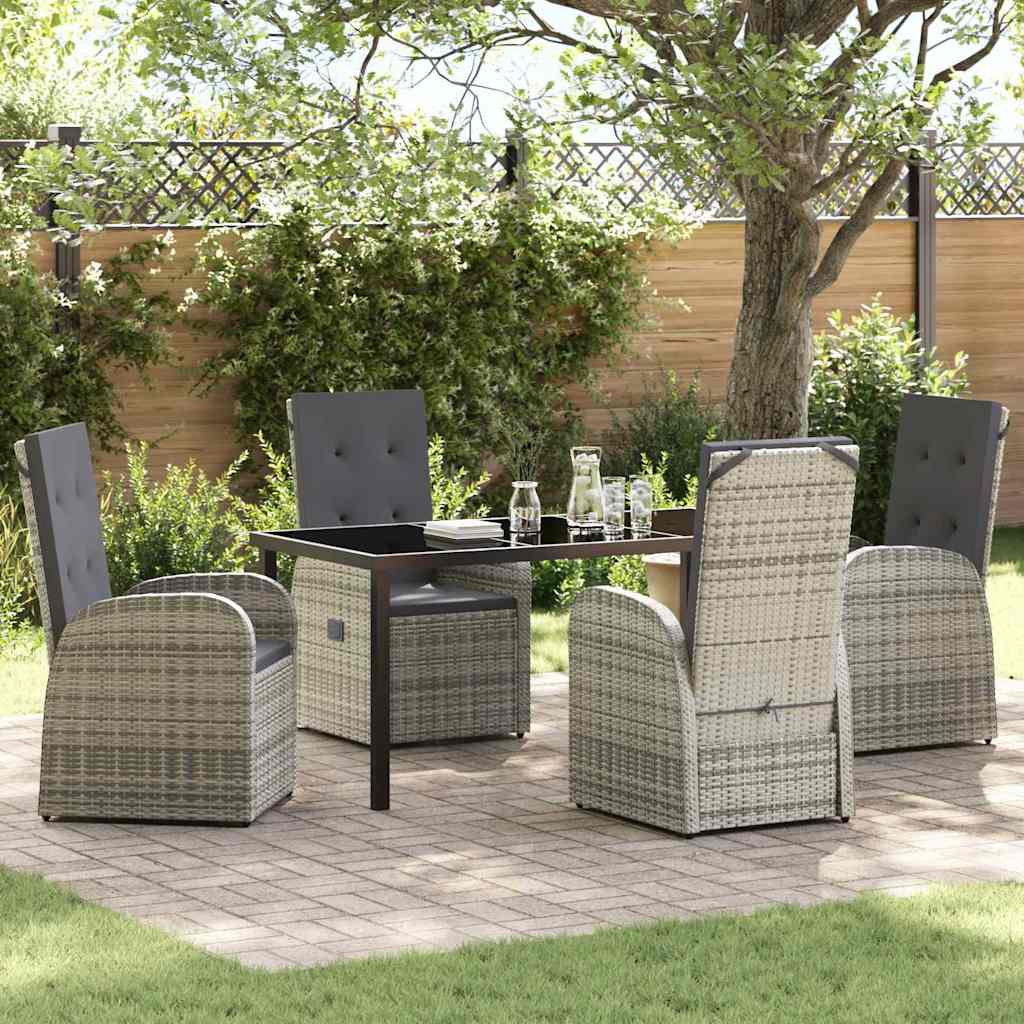 Záhradný jedálenský set 5 pcs Sivá 160 x 80 x 73 cm Polyratan 3379481