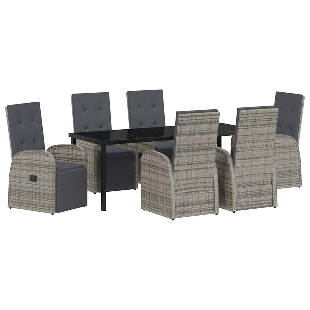 Kallistuvat puutarhatuolit 7 pcs Harmaa 200 x 80 x 73 cm