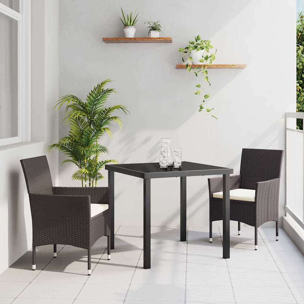 3 Stykke Have Spisestel Brun Polyrattan