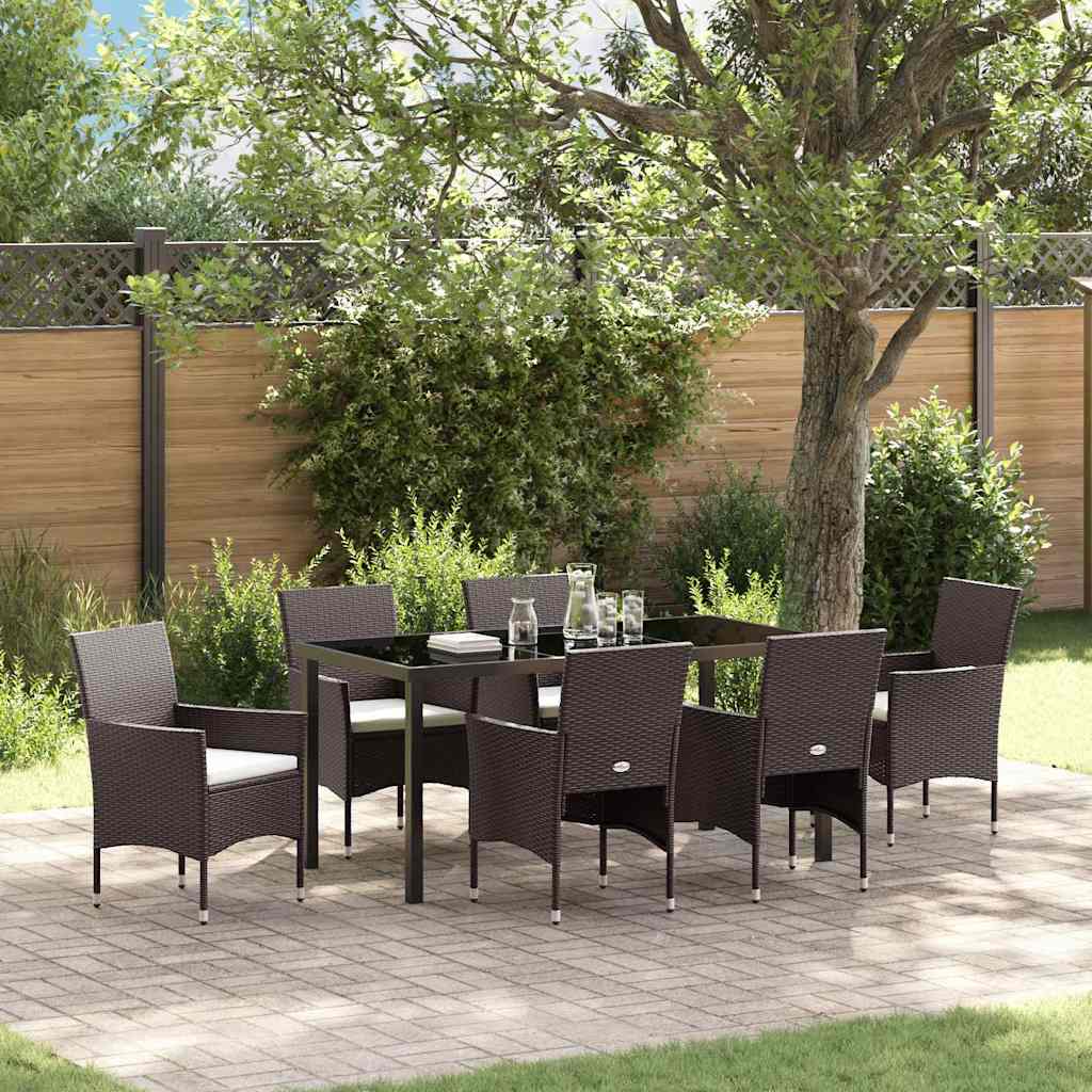 7 Personers Have Spisestel Brun Poly Rattan
