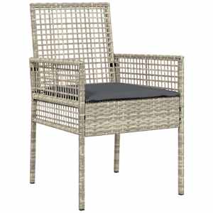 Zahradní jídelní souprava 3 pcs Světle šedá polyratan - obrázek 6