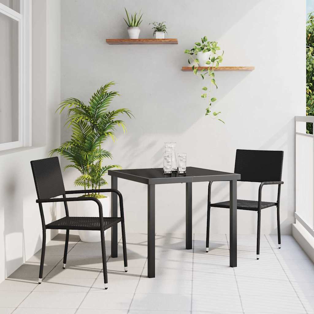 3 stk have spisesæt sort poly rattan