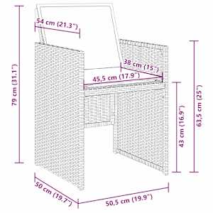 Zahradní jídelní souprava 5 pcs Černá polyratan - obrázek 10