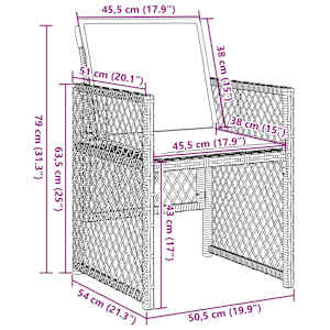 Zahradní jídelní souprava 5 pcs Černá polyratan - obrázek 13