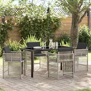 Komplet za jedilnico v vrtu 5 pcs Svetlo siva