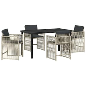 Zahradní jídelní souprava 5 pcs Světle šedá - obrázek 2