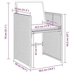 Zahradní jídelní souprava 9 pcs Béžová polyratan - obrázek 10