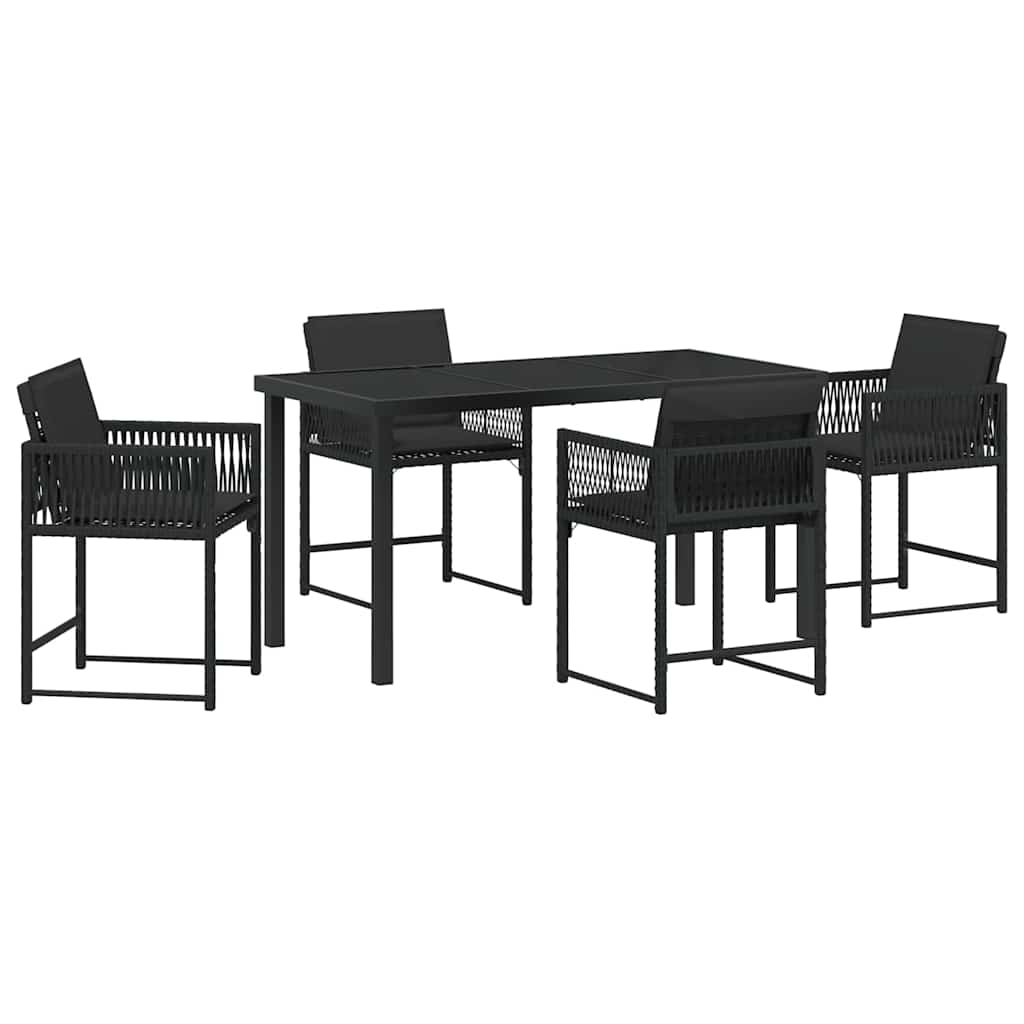 Piharuokailu setti 5 pcs Musta polyrottinki