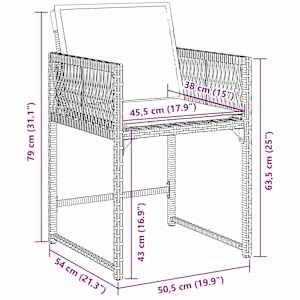 Zahradní jídelní souprava 5 pcs Béžová polyratan - obrázek 10