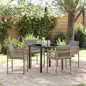 Komplet za jedilnico v vrtu 5 pcs Bež poli ratan