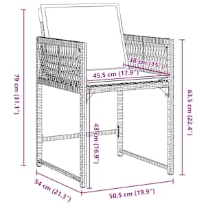 Zahradní jídelní souprava 5 pcs Béžová polyratan - obrázek 10