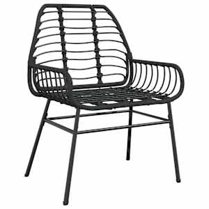Zahradní jídelní souprava 5 pcs Černá polyratan - obrázek 6