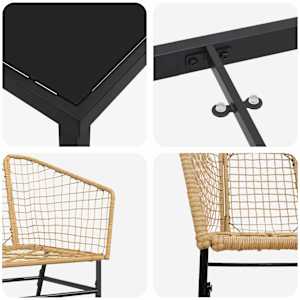 Zahradní jídelní souprava 9 pcs Hnědá polyratan - obrázek 9