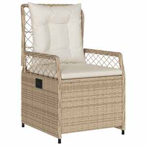 Zahradní jídelní souprava 7 pcs Beige a krémová bílá polyratan - obrázek 6