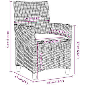 Zahradní jídelní souprava 7 pcs Béžová polyratan - obrázek 10