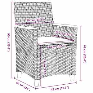 Zahradní jídelní souprava 7 pcs Černá polyratan - obrázek 10